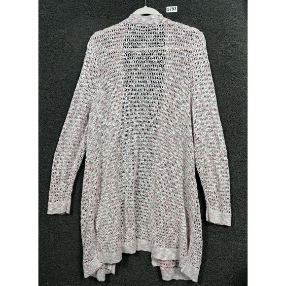 Lane Bryant Loose Knit Open Front Cardigan Womens Sz 18/20 Burgundy Long sleeve - Picture 2 of 7